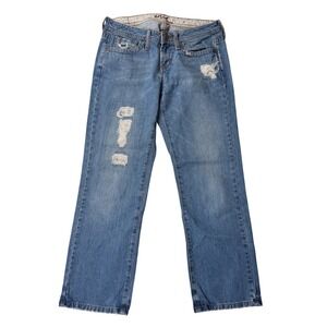 Hint Jeans Womens Size 3 Light Wash Distressed Bootcut Denim Pants Patchwork